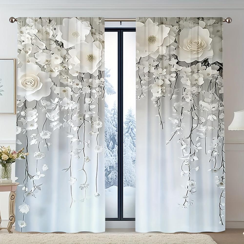 2pcs Elegant White Floral Print Curtains – Rod Pocket Design Ideal for Living Room Bedroom Office Caf and Vacation Home Decor 100*130 Rod Pocket 1pcs
2pcs Elegant White Floral Print Curtains – Rod Pocket Design Ideal for Living Room Bedroom Office Caf and Vacation Home Decor 100*130 Rod Pocket 1pcs