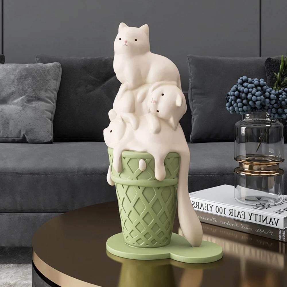 Cute Resin Ice Cream Cat Sculptures and Figurines Bookcase Shelf Interior Ornaments Statues Funny Gifts for Kids Room Decoration
Cute Resin Ice Cream Cat Sculptures and Figurines Bookcase Shelf Interior Ornaments Statues Funny Gifts for Kids Room Decoration