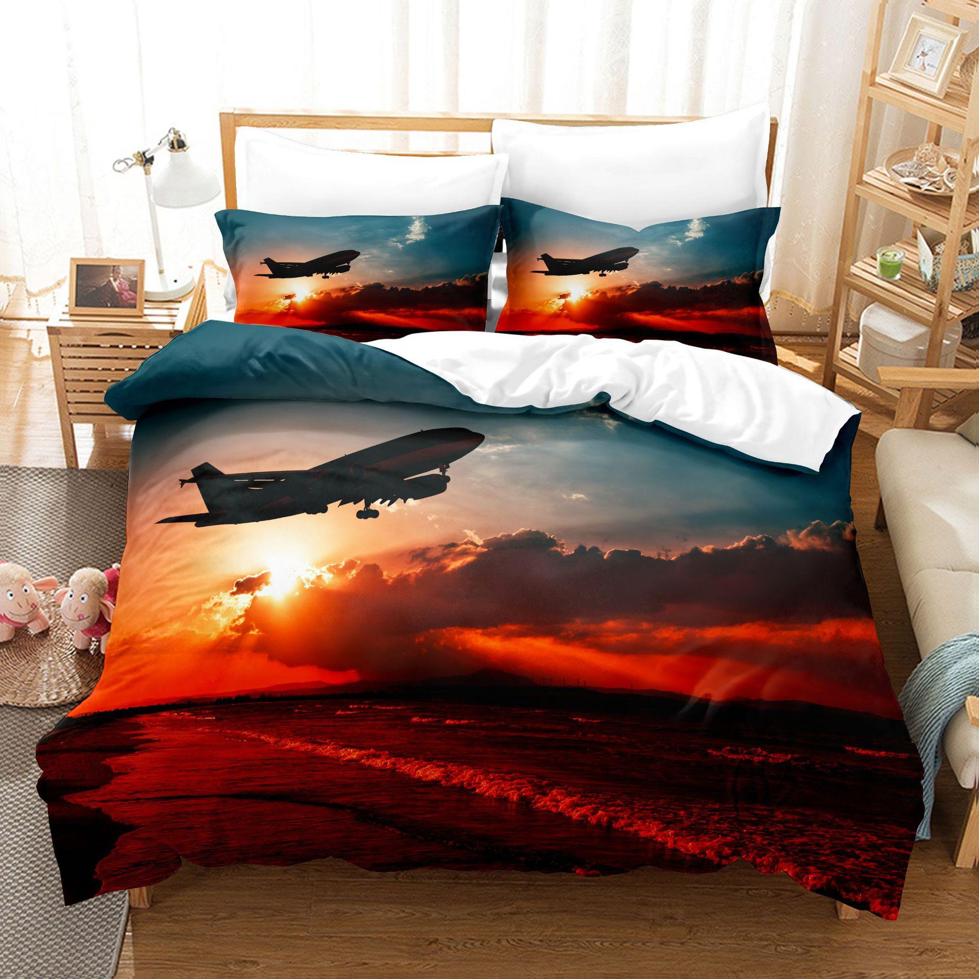 3D Digital Printing Bedding Four-Piece Set Three-Piece Set Aircraft Bed Sheet Quilt Pillow 135X200 two-piece set
3D Digital Printing Bedding Four-Piece Set Three-Piece Set Aircraft Bed Sheet Quilt Pillow 135X200 two-piece set
