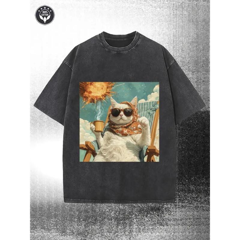 European sizes Men s Vintage Washed T-Shirt Crew Neck Short Sleeve Retro Streetwear Top with Loose Fit - Casual Spring Summer Casual Attire S чёрный
European sizes Men s Vintage Washed T-Shirt Crew Neck Short Sleeve Retro Streetwear Top with Loose Fit - Casual Spring Summer Casual Attire S чёрный