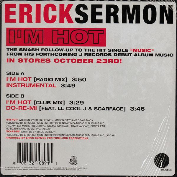 12inch Record ERICK SERMON - I m Hot 80813210891 J Records 2001 US Rap & Hip-Hop/R&B Used
12inch Record ERICK SERMON - I m Hot 80813210891 J Records 2001 US Rap & Hip-Hop/R&B Used