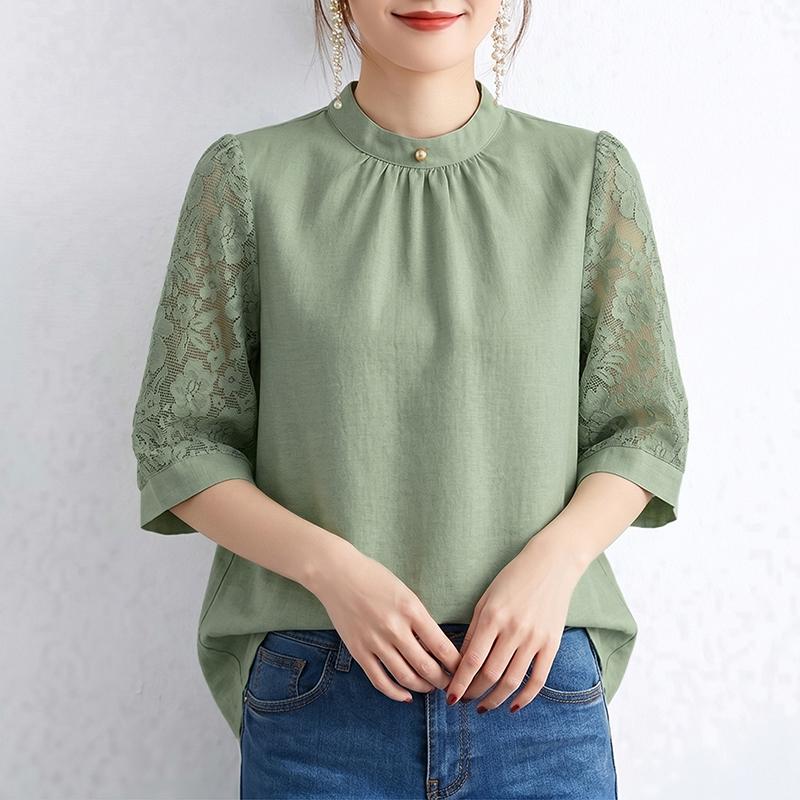 ZANZEA Women Casual Stand Collar Lace Splice Half Sleeve Blouse 5XL зелений
ZANZEA Women Casual Stand Collar Lace Splice Half Sleeve Blouse 5XL зелений