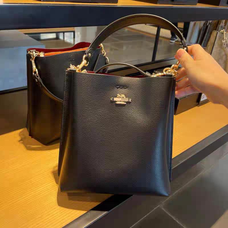 Сумка-ведро Coach C Mollie: Высококачественная, Классическая Мода, Большая Вместимость, Сумка на Плечо/Кроссбоди. 21.6x10.4x20.2 cm