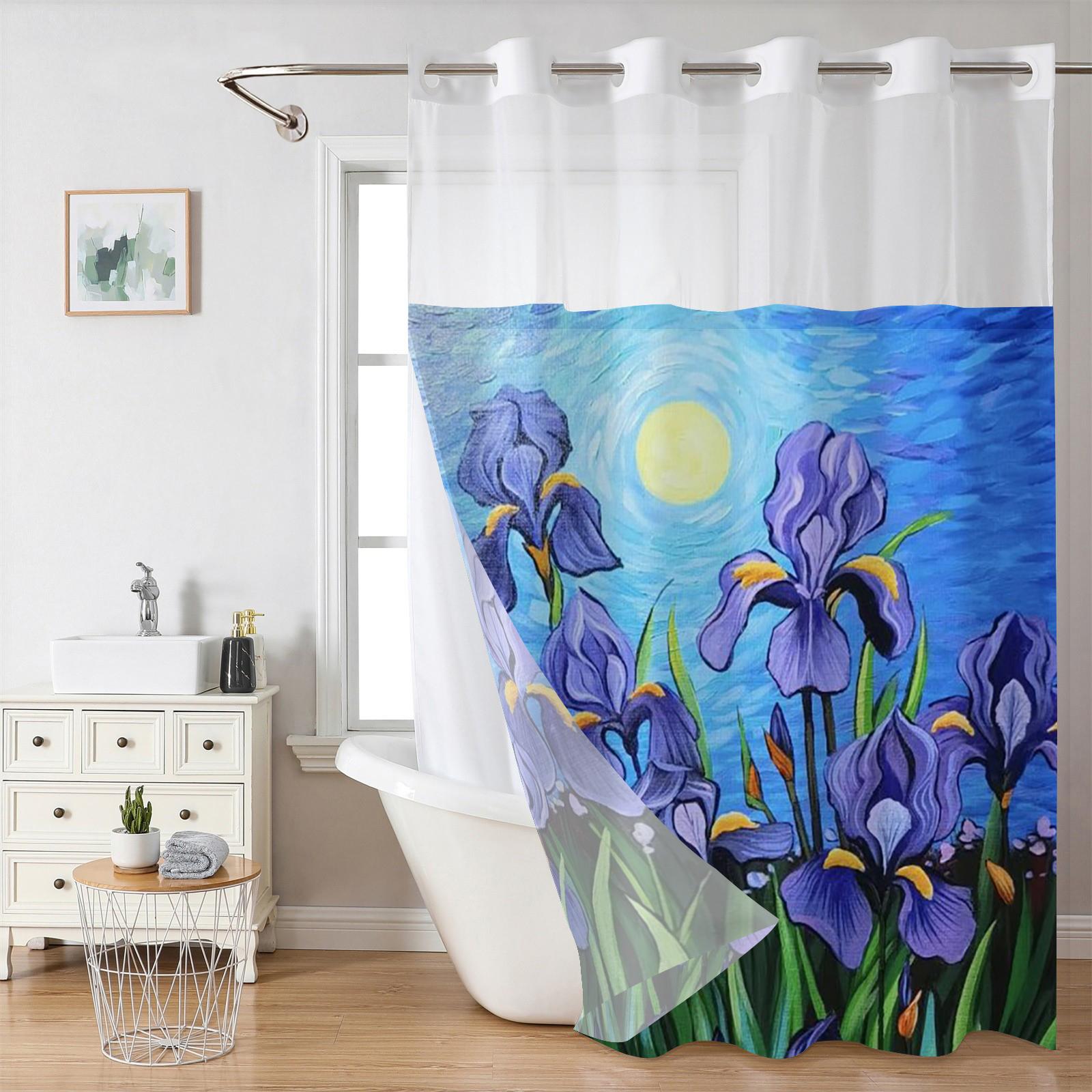 No Hook Sunflower Pattern Shower Curtain With Snap-In Fabric Liner, Sheer Top Window, Waterproof Double Layer Bathtub Curtain W60H190(CM)-1 Pcs
No Hook Sunflower Pattern Shower Curtain With Snap-In Fabric Liner, Sheer Top Window, Waterproof Double Layer Bathtub Curtain W60H190(CM)-1 Pcs