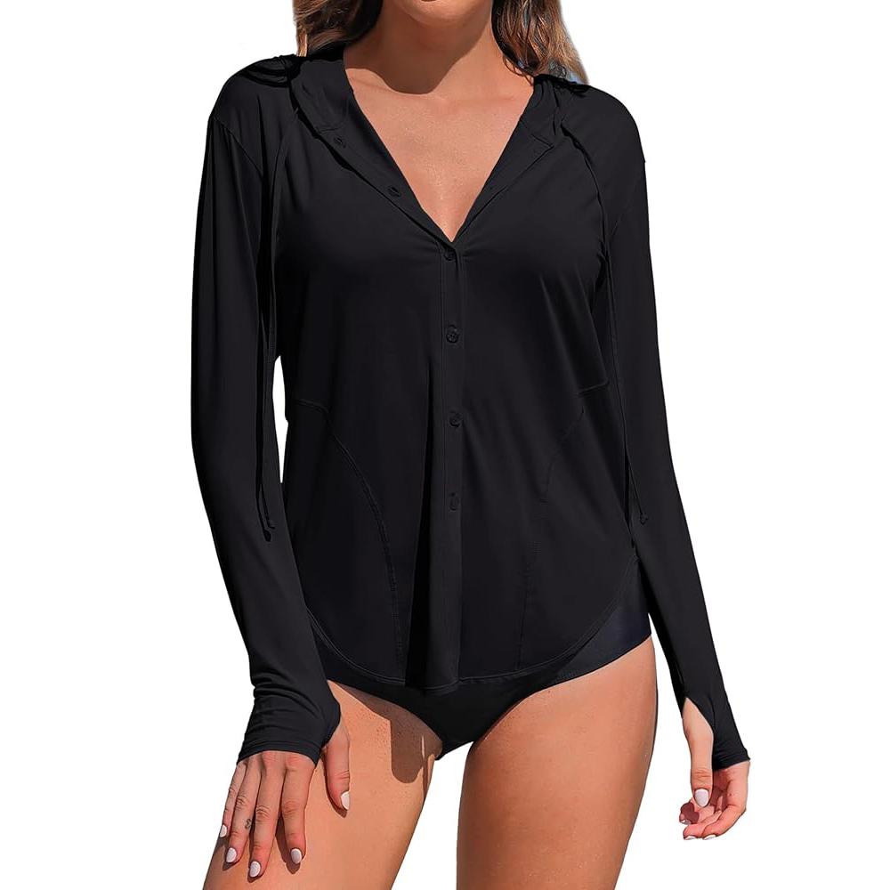 Charmleaks Rash Guard для женщин UPF 50+ Защита от солнца Одежда на пуговицах SPF Толстовка с капюшоном Пляжные рубашки L чёрный
Charmleaks Rash Guard для женщин UPF 50+ Защита от солнца Одежда на пуговицах SPF Толстовка с капюшоном Пляжные рубашки L чёрный