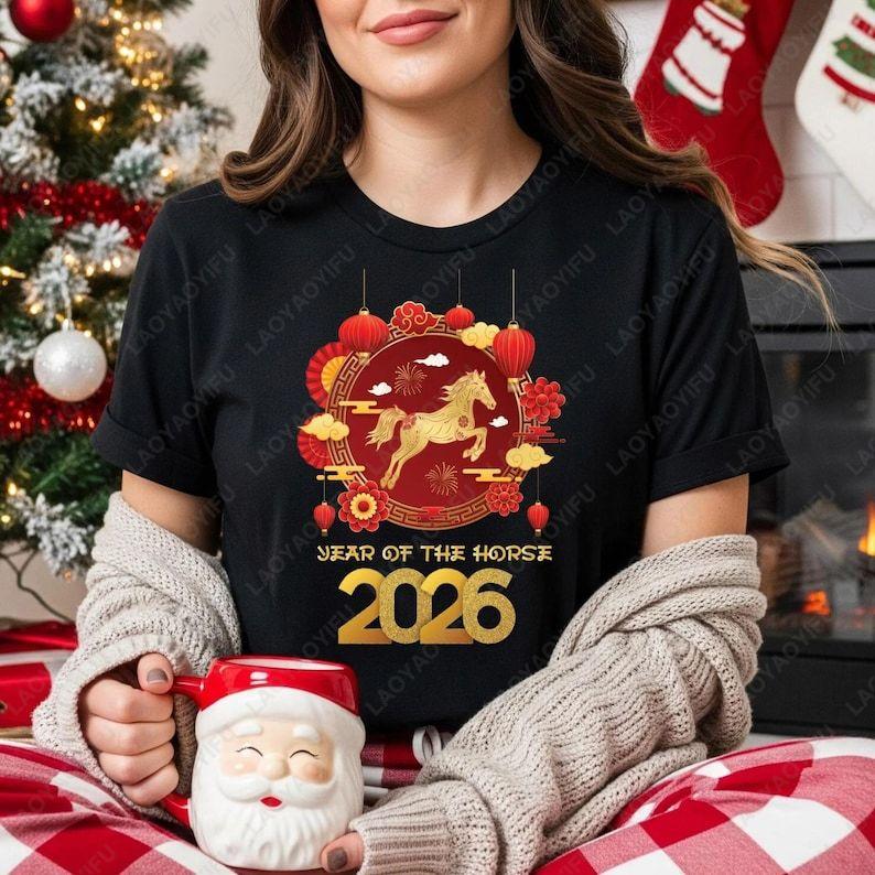 Year of The Horse 2026 Adult Cotton TShirt Chinese Zodiac Lunar New Year Shirt Fun Festival Graphic Trend Oneck Printed Tops S
Year of The Horse 2026 Adult Cotton TShirt Chinese Zodiac Lunar New Year Shirt Fun Festival Graphic Trend Oneck Printed Tops S