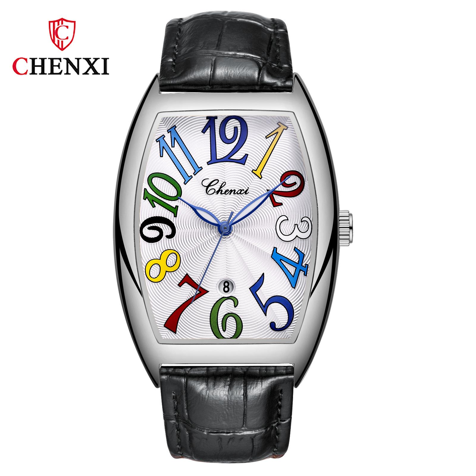 Chenxi Часы для мужчин с кожаным ремешком, роскошные модные светящиеся часы, кварцевые часы с календарем, водонепроницаемые наручные часы для мужчин серебряный/белый
Chenxi Часы для мужчин с кожаным ремешком, роскошные модные светящиеся часы, кварцевые часы с календарем, водонепроницаемые наручные часы для мужчин серебряный/белый
