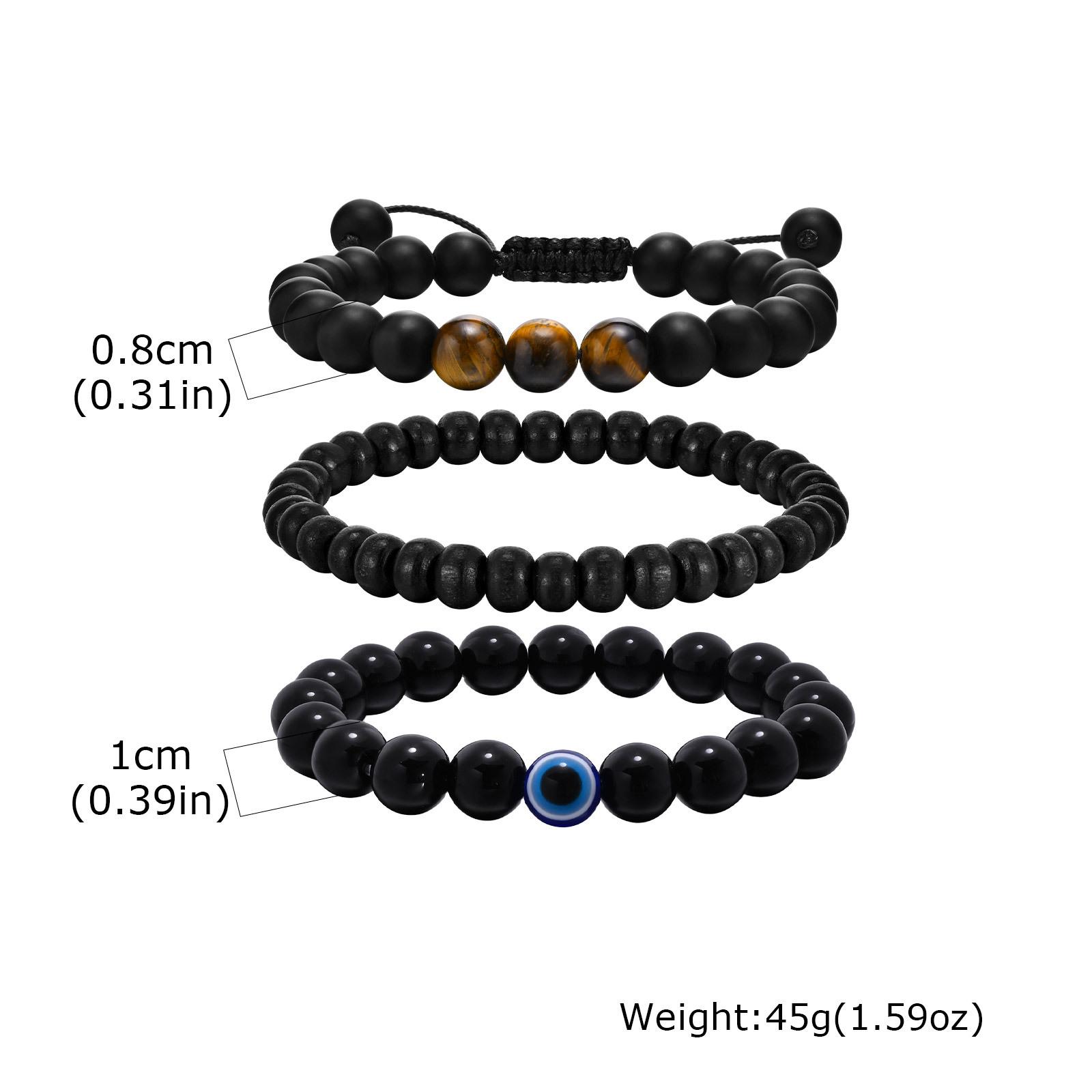 Vnox Men s Beaded Bracelet, Black Agate Wooden Bead Wristband, Natural Tiger Eye Stone Adjustable Bracelet with Evil Eye Charm
Vnox Men s Beaded Bracelet, Black Agate Wooden Bead Wristband, Natural Tiger Eye Stone Adjustable Bracelet with Evil Eye Charm