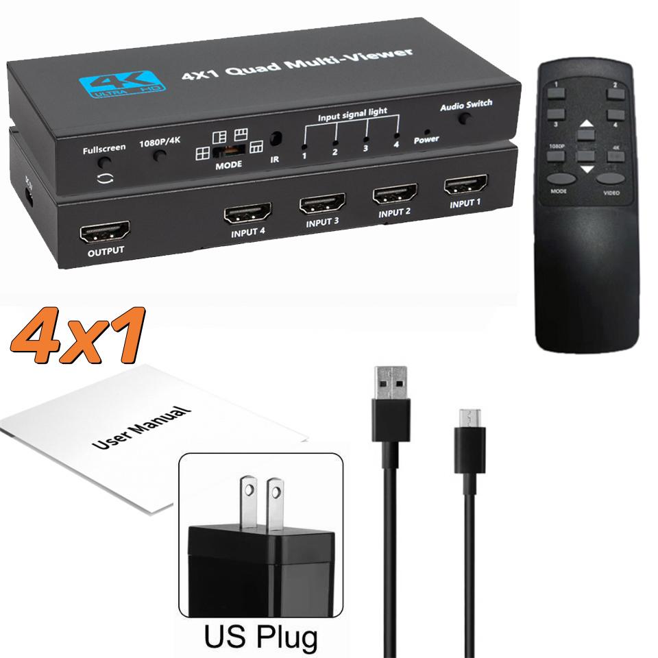 4 в 1 вихід 4K HDMI Мультивідеоекран Квадроекран 4x1 1080P HDMI Мультивідеоекран Безшовний комутатор 5 режимів відображення для PS4/3 Ноутбука ПК Телевізора
4 в 1 вихід 4K HDMI Мультивідеоекран Квадроекран 4x1 1080P HDMI Мультивідеоекран Безшовний комутатор 5 режимів відображення для PS4/3 Ноутбука ПК Телевізора