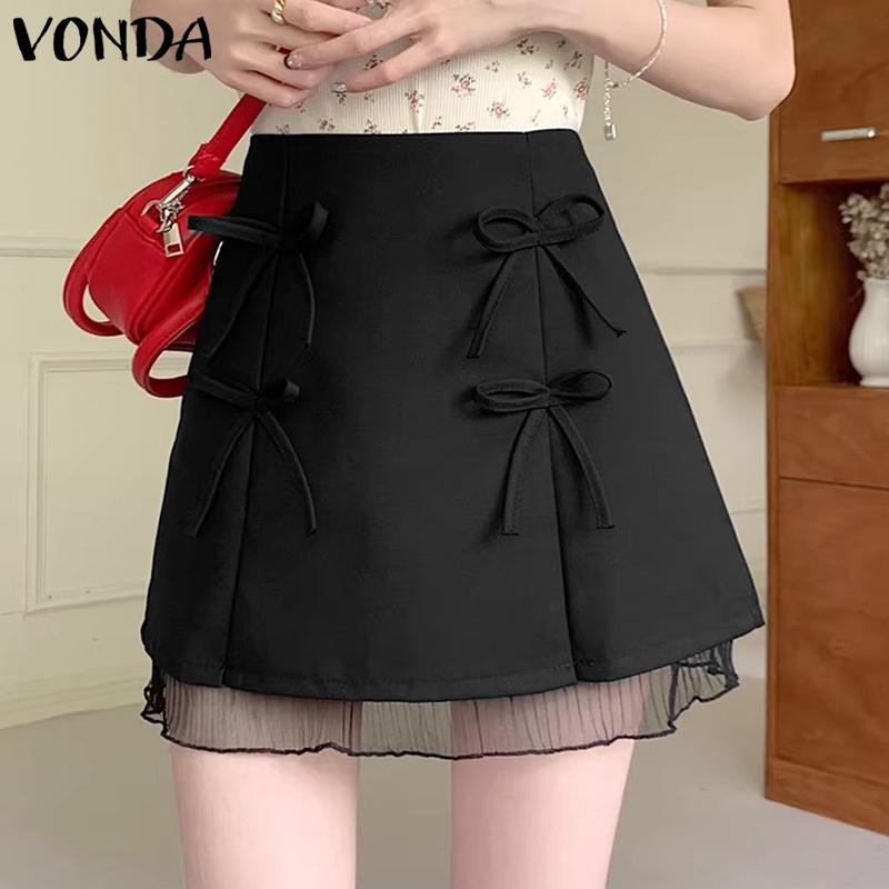 VONDA Women Zipper Waist Bow Knot Solid Color Netyarn Hem Mini Skirts 5XL армія зелений колір
VONDA Women Zipper Waist Bow Knot Solid Color Netyarn Hem Mini Skirts 5XL армія зелений колір