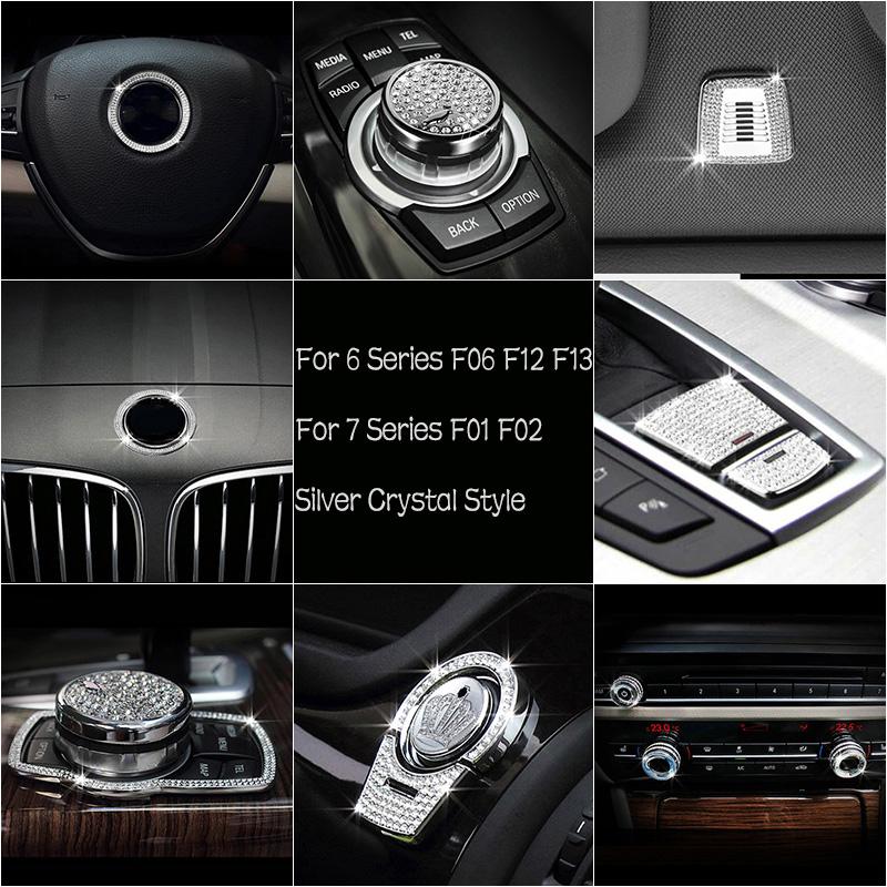 Для BMW 6 7 серии F06 F12 F01 F02 09-15 Серебристый кристалл Стиль Крышка кнопки переключателя старт-стоп мультимедийная ручка 
Для BMW 6 7 серии F06 F12 F01 F02 09-15 Серебристый кристалл Стиль Крышка кнопки переключателя старт-стоп мультимедийная ручка