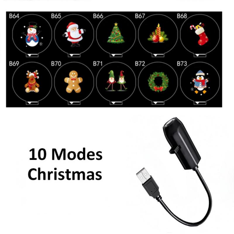 10 Modes Christmas LED Projector Lights USB 5V USB Night Light Ambiance Decor Switchable Pattern Santa Claus Snowman Projection
10 Modes Christmas LED Projector Lights USB 5V USB Night Light Ambiance Decor Switchable Pattern Santa Claus Snowman Projection