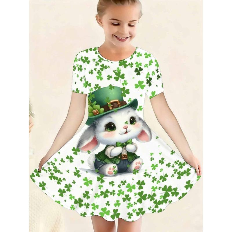 St. Patrick S DayDirectional Style Girls Short Sleeve Dress - Printed Four-Leaf Clover Flower 110
St. Patrick S DayDirectional Style Girls Short Sleeve Dress - Printed Four-Leaf Clover Flower 110