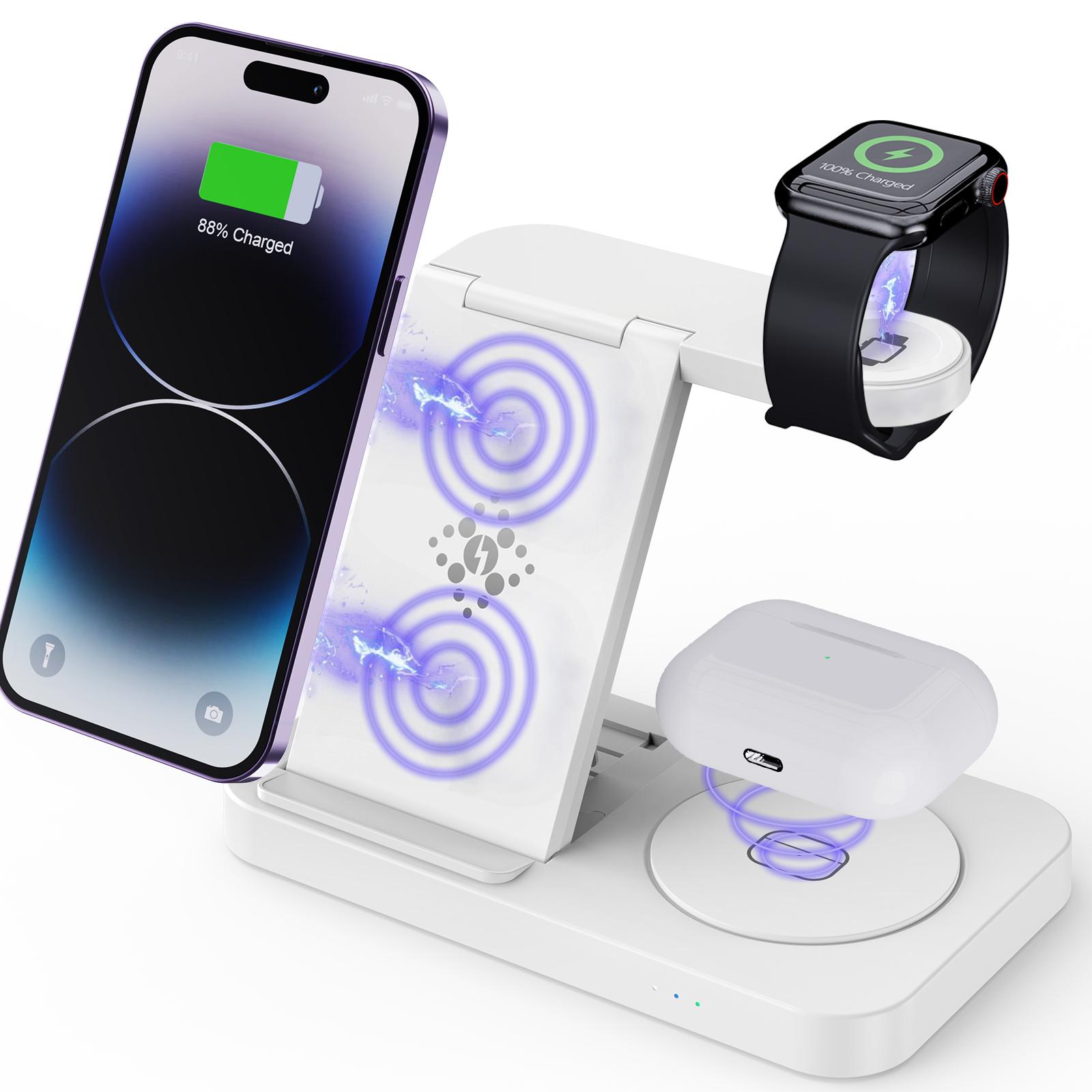 B-18C 3 in 1 Wireless Charger 15W Fast Charging Station Charger Stand for Apple Watch,Iphone,AirPods White
B-18C 3 in 1 Wireless Charger 15W Fast Charging Station Charger Stand for Apple Watch,Iphone,AirPods White