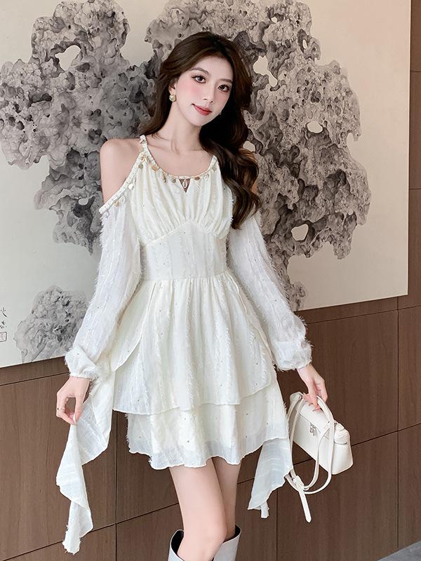 Off-The-Shoulder Sequined Cinched-Waist Retro Long-Sleeve Mini Dress for Women S
Off-The-Shoulder Sequined Cinched-Waist Retro Long-Sleeve Mini Dress for Women S