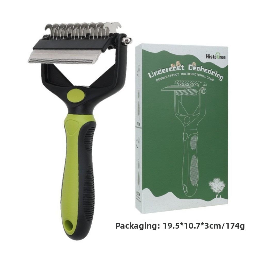 Multi-functional Dog Deshedding Brush Stainless Steel Blade Effective Cat Hair Remover Anti-slip TPR Handle Puppy Cat Comb
Multi-functional Dog Deshedding Brush Stainless Steel Blade Effective Cat Hair Remover Anti-slip TPR Handle Puppy Cat Comb