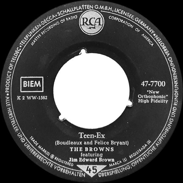 7inch Record BROWNS TeenEx 477700 RCA 1960 Germany Rock Used
7inch Record BROWNS TeenEx 477700 RCA 1960 Germany Rock Used