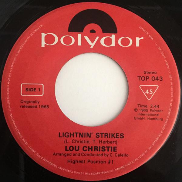 7inch Record LOU CHRISTIE Lightnin Strikes TOP043 Polydor Germany Rock Used
7inch Record LOU CHRISTIE Lightnin Strikes TOP043 Polydor Germany Rock Used