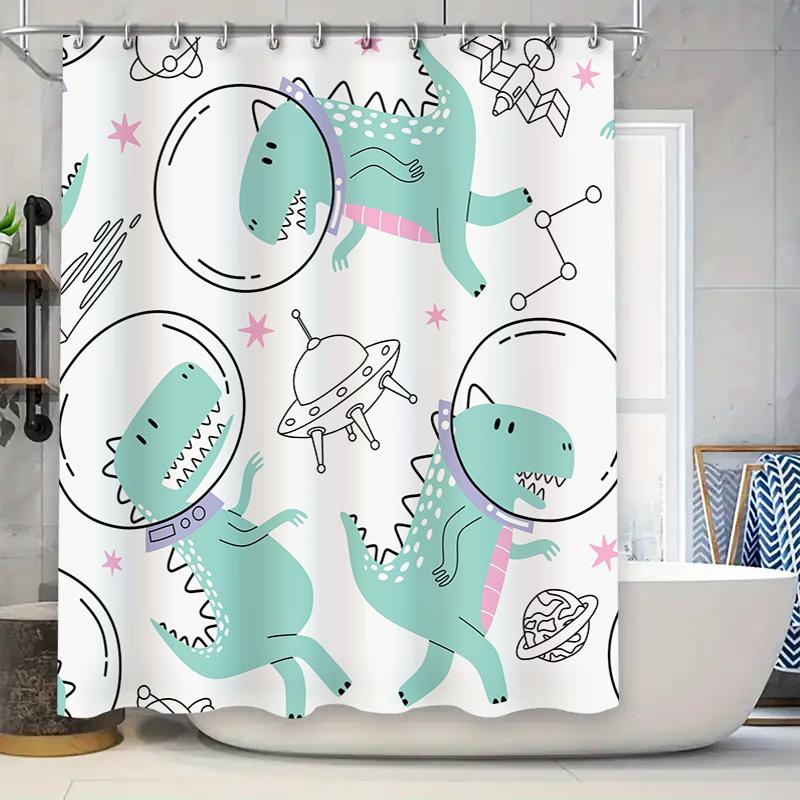Cool Space Dinosaur Shower Curtain Children S Bathroom Decor For Kids Room Polyester Fabric Waterproof Bath Rug Mat With Hooks S W60H190(CM)-1 Pcs
Cool Space Dinosaur Shower Curtain Children S Bathroom Decor For Kids Room Polyester Fabric Waterproof Bath Rug Mat With Hooks S W60H190(CM)-1 Pcs