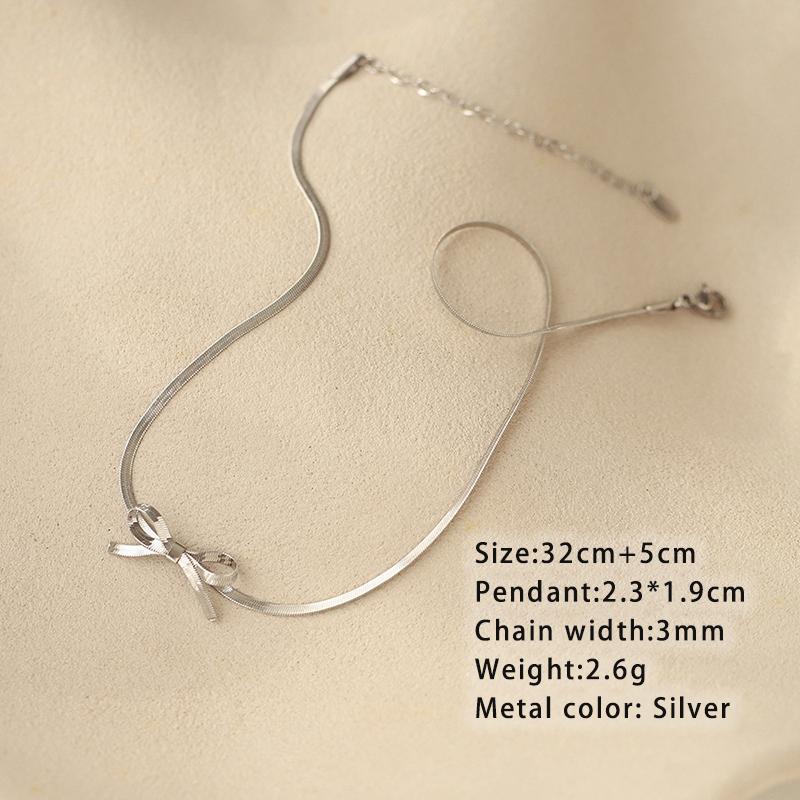 2026 Stainless steel Summer Neck chain Choker Bowknot Necklace Snake Bone Small Fresh For Womens Non Fading Jewelry Accessories
2026 Stainless steel Summer Neck chain Choker Bowknot Necklace Snake Bone Small Fresh For Womens Non Fading Jewelry Accessories