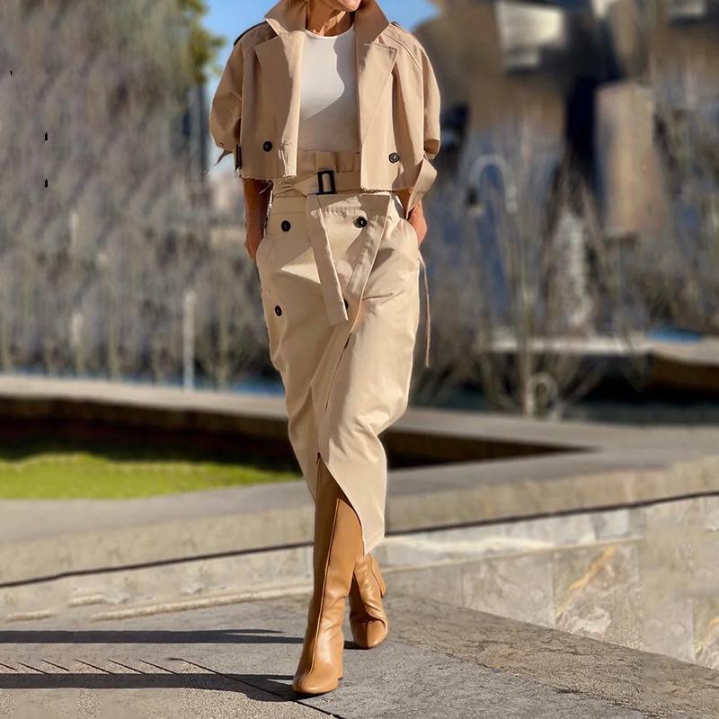 Versatile Buttoned Belt Skirt - European & American Casual Workwear Collection L
Versatile Buttoned Belt Skirt - European & American Casual Workwear Collection L