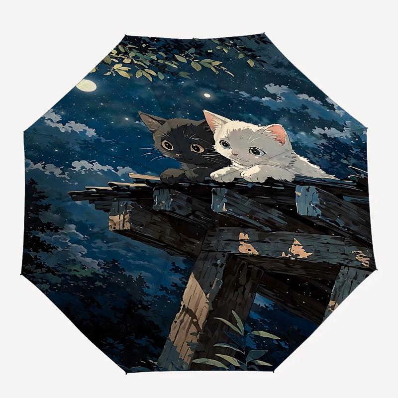 1pc nighttime, kittens umbrella with 8 iron ribs and a plastic handle, automatic opening and closing, portable and foldable1035
1pc nighttime, kittens umbrella with 8 iron ribs and a plastic handle, automatic opening and closing, portable and foldable1035