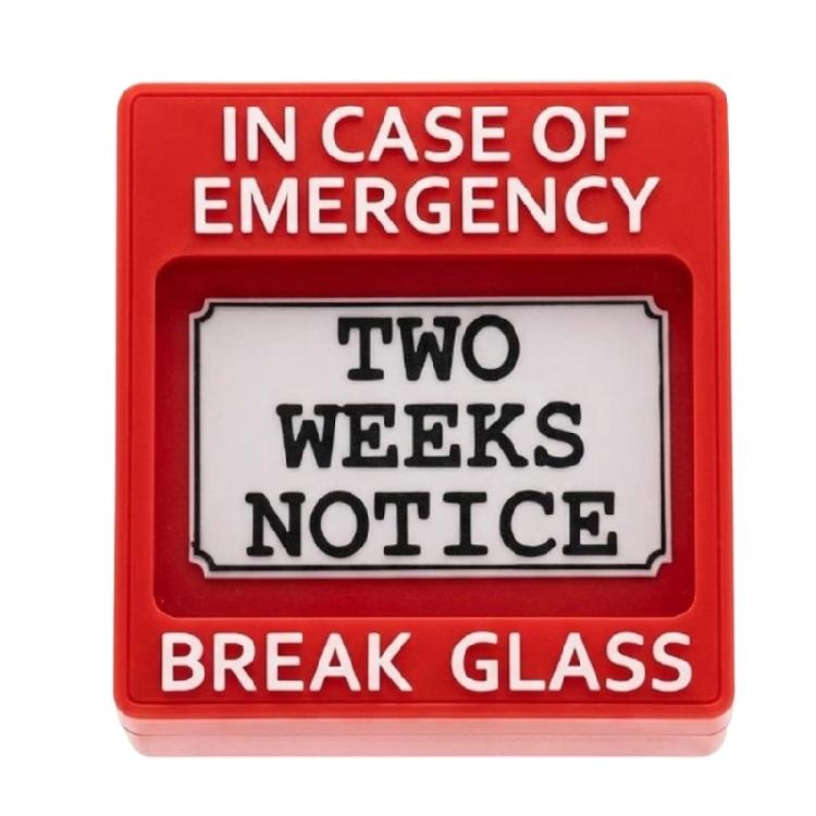 Humorous Office Emergency Resignation Box Hilarious Job Quit Warning Sign For Retirement Farewell And Colleague Gift красный
Humorous Office Emergency Resignation Box Hilarious Job Quit Warning Sign For Retirement Farewell And Colleague Gift красный