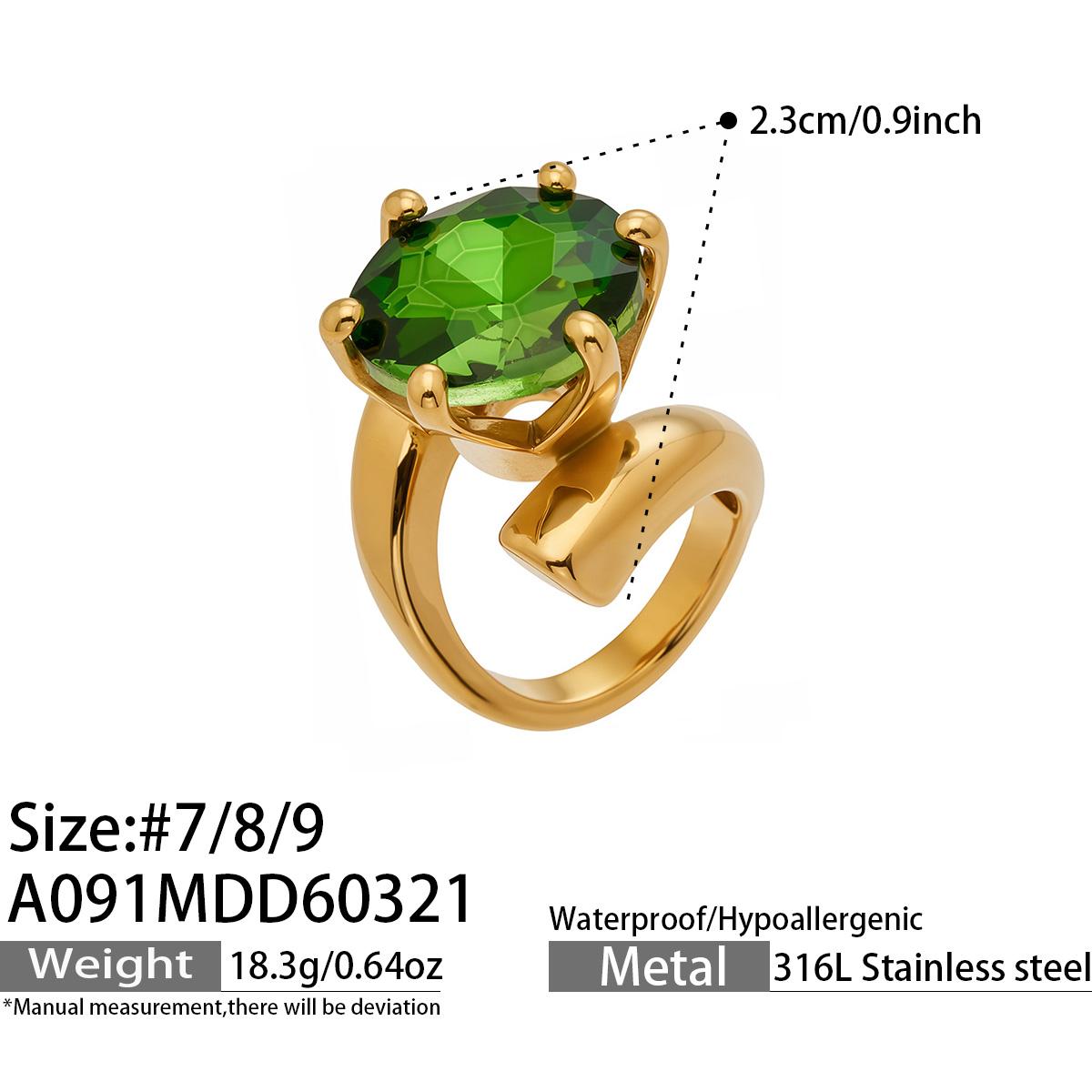 Statement Spiral Wire Rings Prong-set With Sparkling Big Zircon Zircon Rings 18k Gold Plated Stainless Steel Ring for Women 7
Statement Spiral Wire Rings Prong-set With Sparkling Big Zircon Zircon Rings 18k Gold Plated Stainless Steel Ring for Women 7