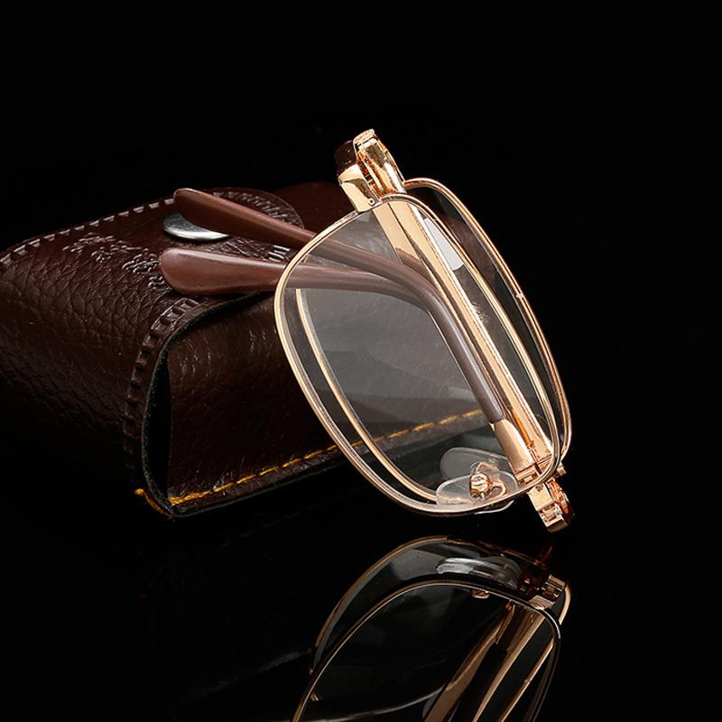 Fashion Metal Frame Folding Reading Glasses High-grade Presbyopia Eyeglasses With Case Diopter +1.0 +1.5 +2.0 +2.5 +3.0 +3.5 4.0
Fashion Metal Frame Folding Reading Glasses High-grade Presbyopia Eyeglasses With Case Diopter +1.0 +1.5 +2.0 +2.5 +3.0 +3.5 4.0