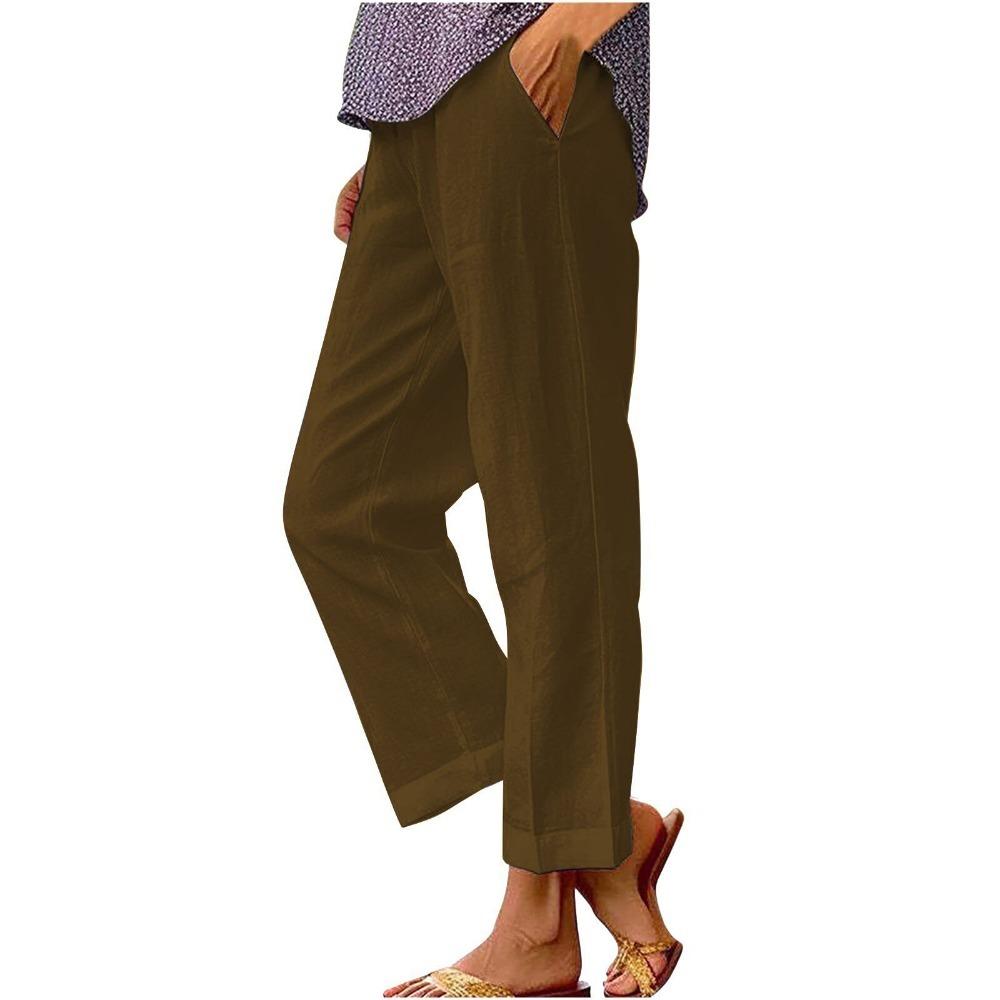 Spring Summer New Women Solid Cotton Linen Wide Leg Pants, Elastic Waist Loose Casual Trousers, Breathable Daily Fashion Bottoms S коричневий
Spring Summer New Women Solid Cotton Linen Wide Leg Pants, Elastic Waist Loose Casual Trousers, Breathable Daily Fashion Bottoms S коричневий