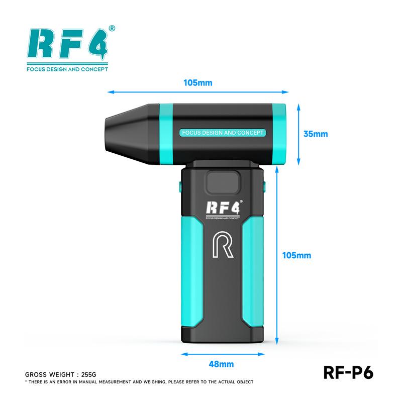 RF4 P6 Powerful Air Duster Gun - Fast Cooling & Cleaning Tool for Mobile Phone Repair
RF4 P6 Powerful Air Duster Gun - Fast Cooling & Cleaning Tool for Mobile Phone Repair