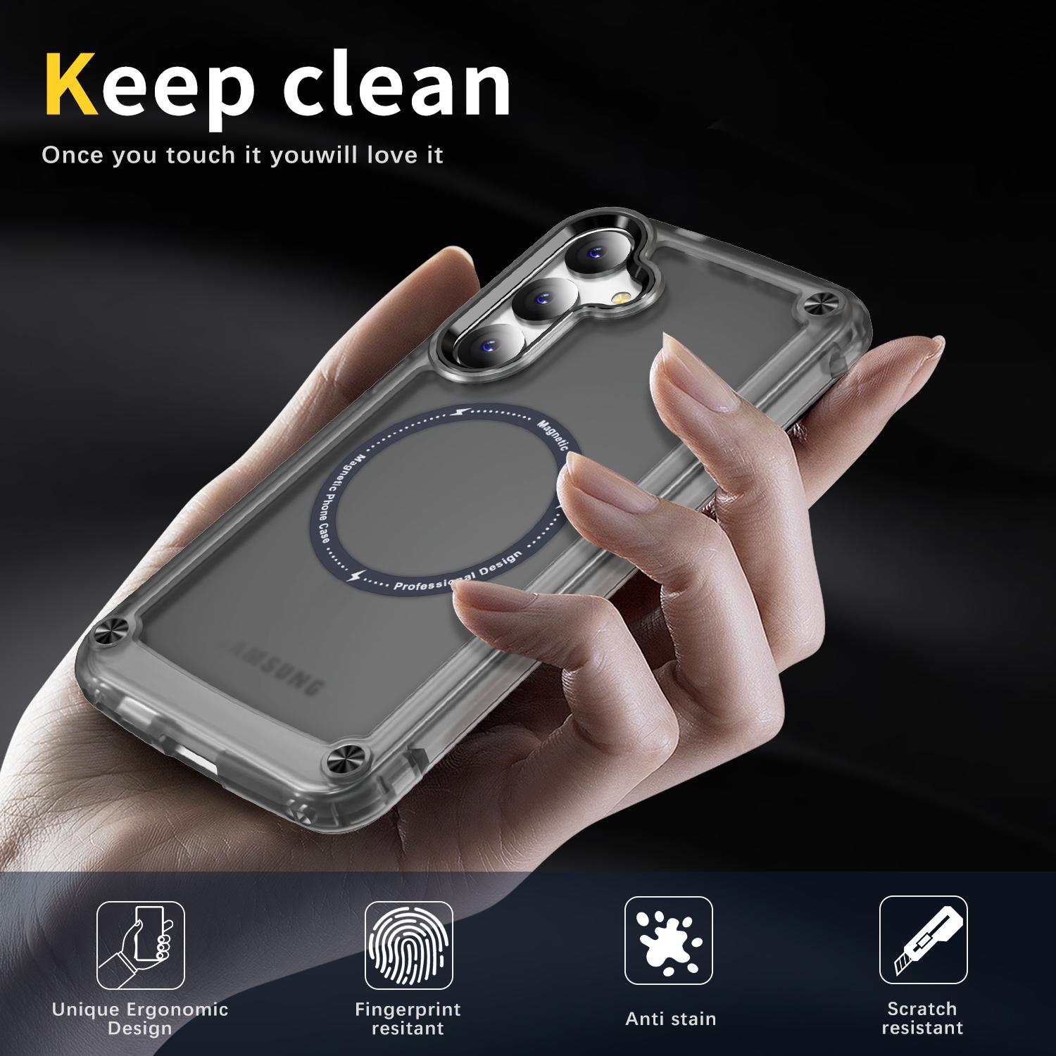 For Samsung Galaxy S25+ Case Skin Touch TPU+PC Phone Cover Compatible with MagSafe Black
For Samsung Galaxy S25+ Case Skin Touch TPU+PC Phone Cover Compatible with MagSafe Black