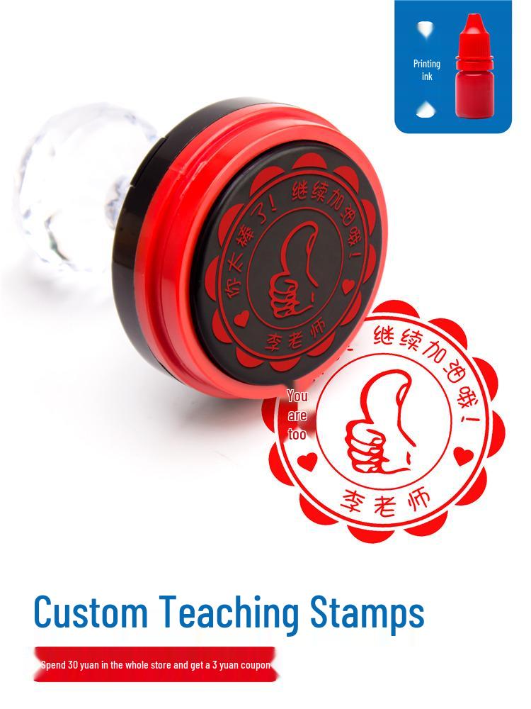 Large Custom Award Stamp for Teachers: Encouragement for Primary & Secondary Classes, Kindergarten 3 Bottles - Red Ink
Large Custom Award Stamp for Teachers: Encouragement for Primary & Secondary Classes, Kindergarten 3 Bottles - Red Ink
