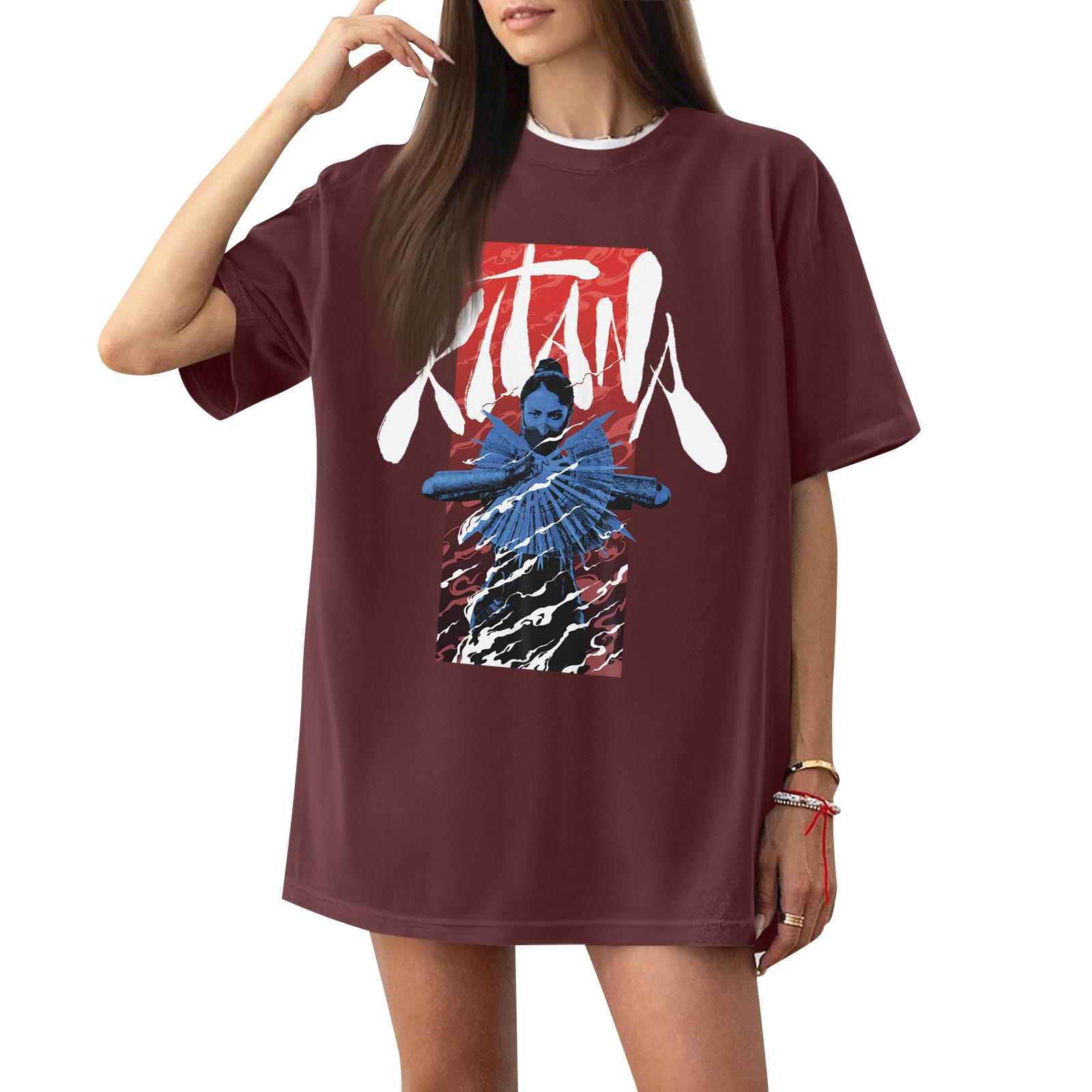 Women s Casual Short Sleeve T-Shirt Loose Fit Letter Print Graphic Top Comfortable Everyday Wear Soft Fabric L винный
Women s Casual Short Sleeve T-Shirt Loose Fit Letter Print Graphic Top Comfortable Everyday Wear Soft Fabric L винный