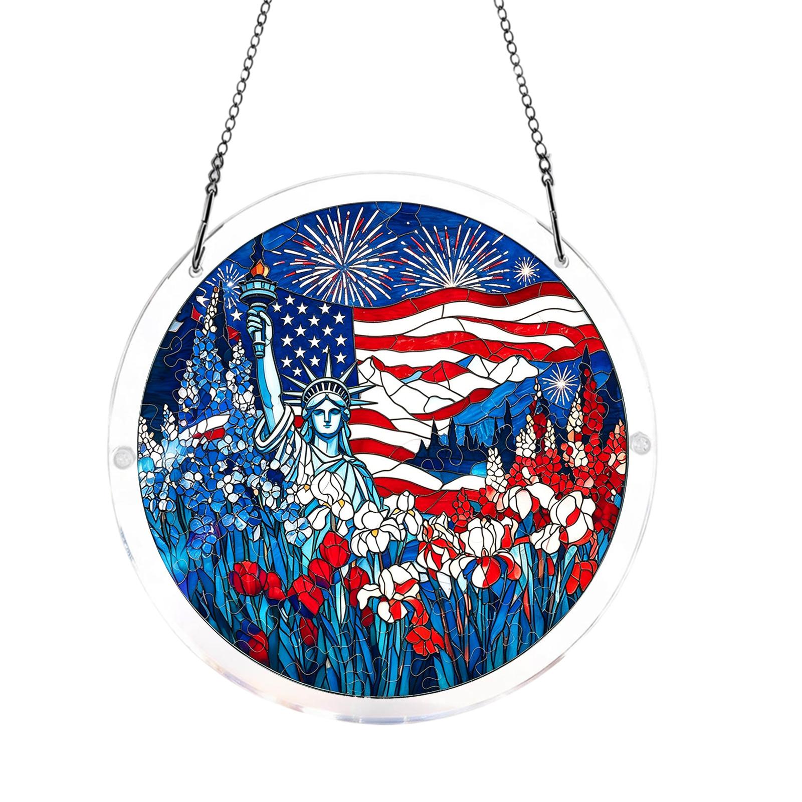 2D Flat Acrylic Sun Catcher with Scenic Design Featuring Eagles Liberty Bell and Floral Elements Hanging Decoration for Windows One Size
2D Flat Acrylic Sun Catcher with Scenic Design Featuring Eagles Liberty Bell and Floral Elements Hanging Decoration for Windows One Size