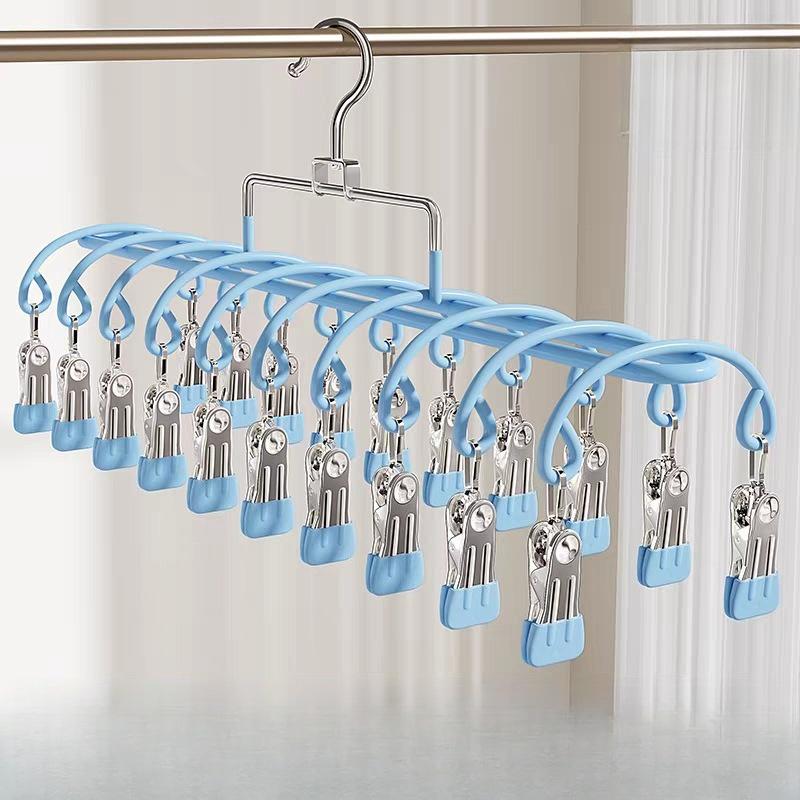 20 Clips Heavy Duty Stainless Steel Laundry Hanger - Windproof Non-Slip Multi-Clip Drying Rack for Socks, Underwear, Bras синій
20 Clips Heavy Duty Stainless Steel Laundry Hanger - Windproof Non-Slip Multi-Clip Drying Rack for Socks, Underwear, Bras синій
