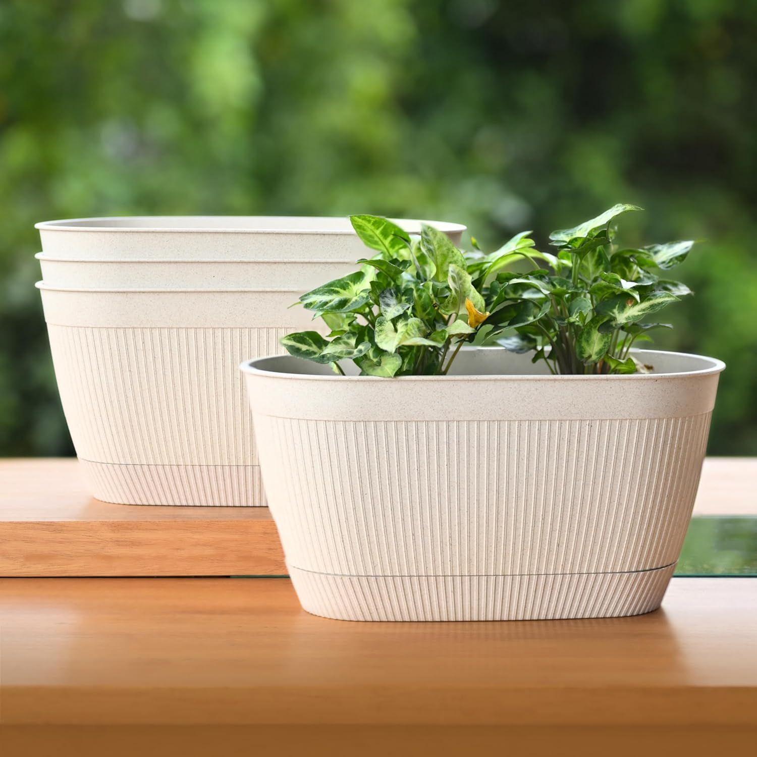 Ева 11,5-дюймовые самополивающиеся горшки для растений | Горшки для растений на основе бамбука | Упаковка из 4 штук | Устойчивые к УФ-излучению кашпо для домашнего декора в помещении, на улице
Ева 11,5-дюймовые самополивающиеся горшки для растений | Горшки для растений на основе бамбука | Упаковка из 4 штук | Устойчивые к УФ-излучению кашпо для домашнего декора в помещении, на улице
