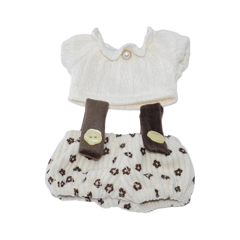 Doll Garment Set Colorful Top Shirt and Overalls for 10cm Plush Figure Cotton Doll Clothes for Children Roleplay Game бежевий/білий
Doll Garment Set Colorful Top Shirt and Overalls for 10cm Plush Figure Cotton Doll Clothes for Children Roleplay Game бежевий/білий