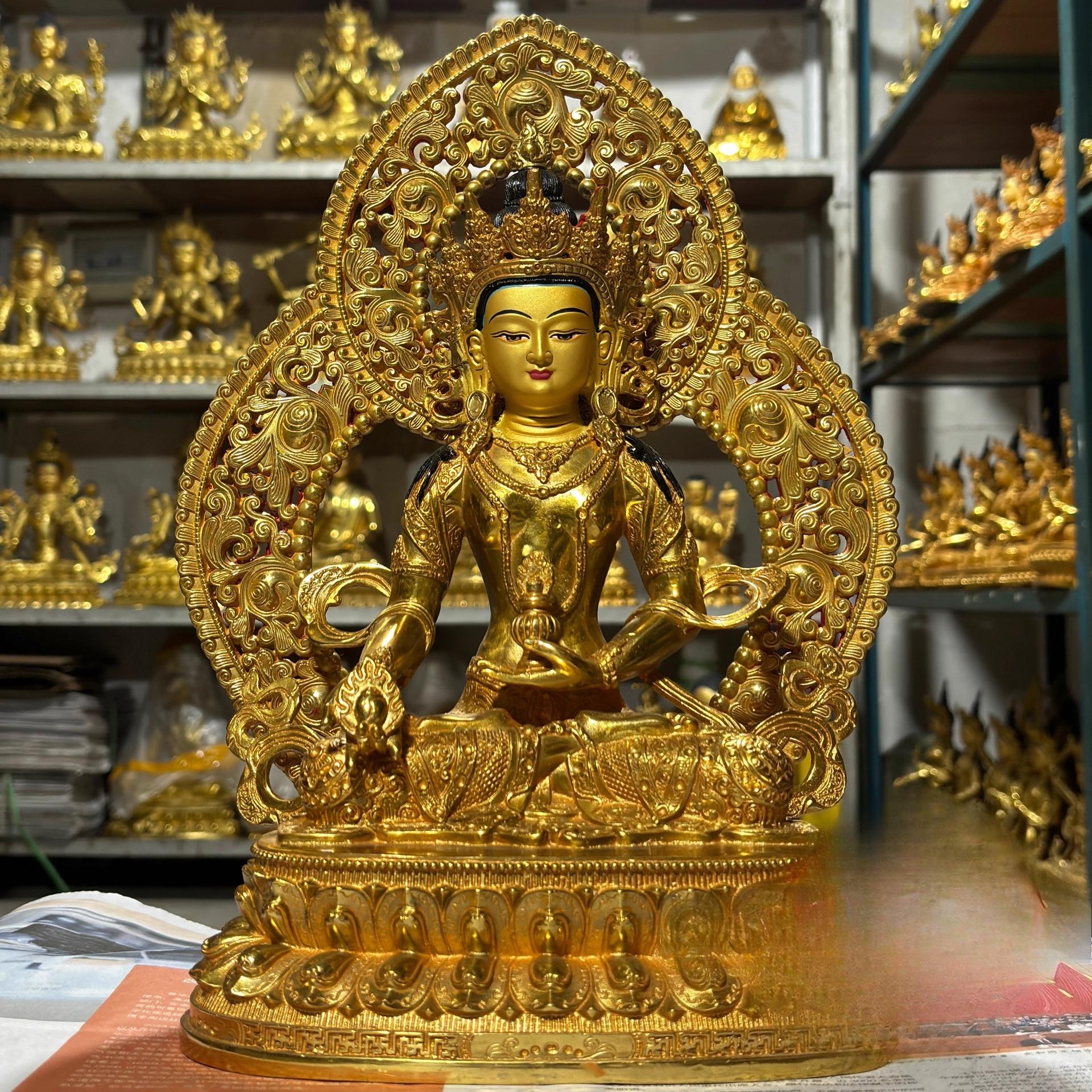 Vajrasattva, one foot high-purity copper gilt Buddha statue, double lotus seat with backlit 10-inch Buddha statue, can be stored
Vajrasattva, one foot high-purity copper gilt Buddha statue, double lotus seat with backlit 10-inch Buddha statue, can be stored