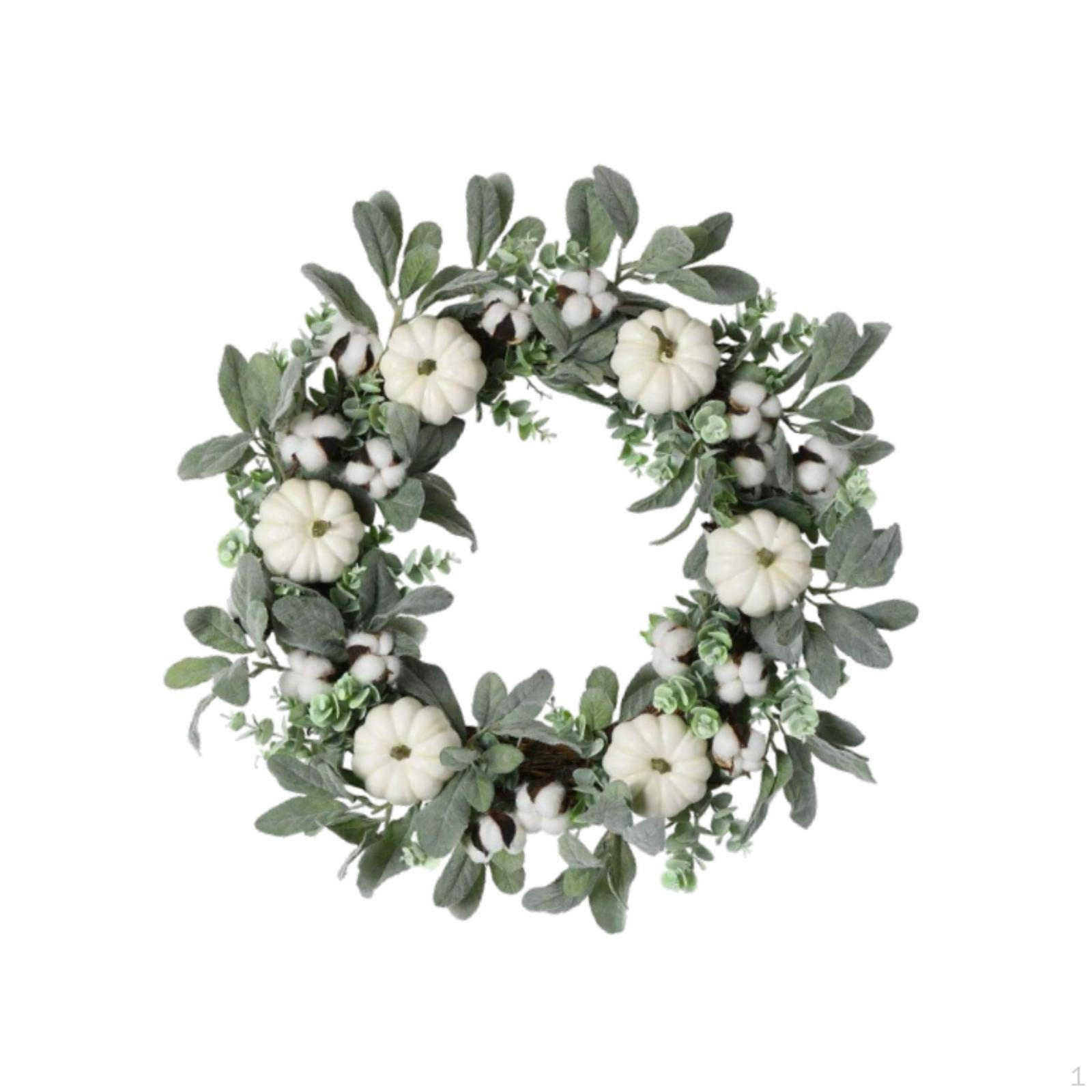 17.72 Fall Wreath for Front Door Autumn Garland Ideal Gift Harvest with White Pumpkin Green Leaves
17.72 Fall Wreath for Front Door Autumn Garland Ideal Gift Harvest with White Pumpkin Green Leaves