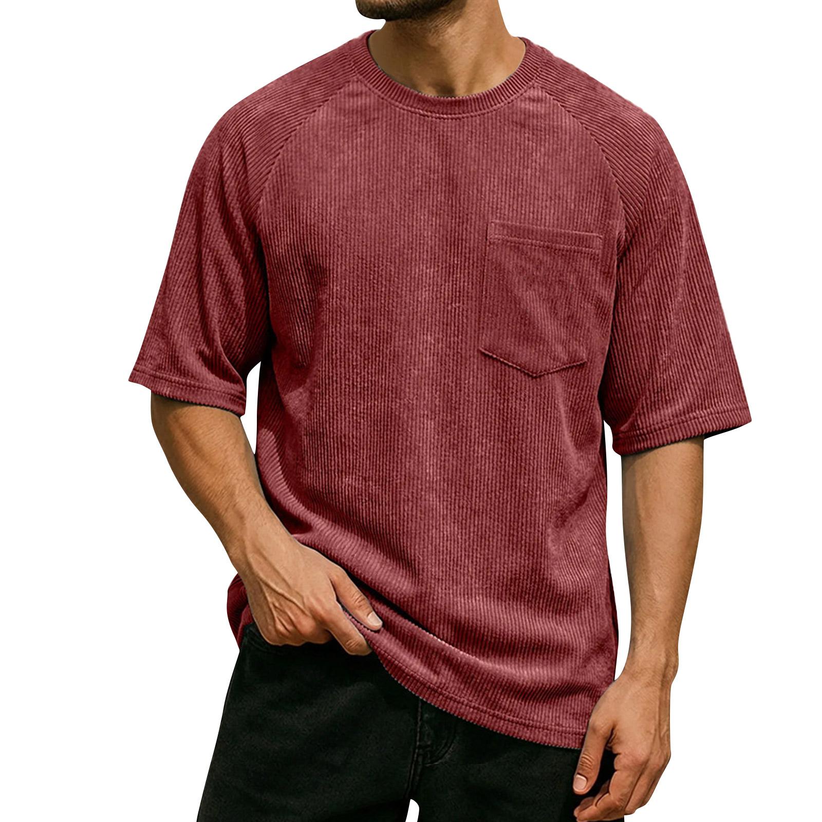 Men s Round Neck Top With Pockets Casual Comfortable Loose-fitting Short-sleeved Shirt XL винний
Men s Round Neck Top With Pockets Casual Comfortable Loose-fitting Short-sleeved Shirt XL винний