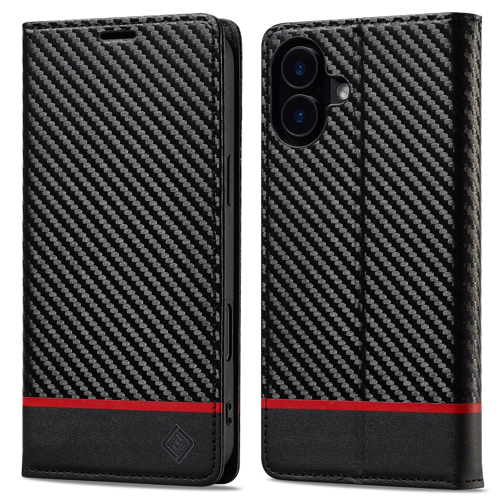 LC.IMEEKE For iPhone 16 Plus Case Carbon Fiber Texture Phone Cover Stand Card Holder Horizontal Stripe
LC.IMEEKE For iPhone 16 Plus Case Carbon Fiber Texture Phone Cover Stand Card Holder Horizontal Stripe