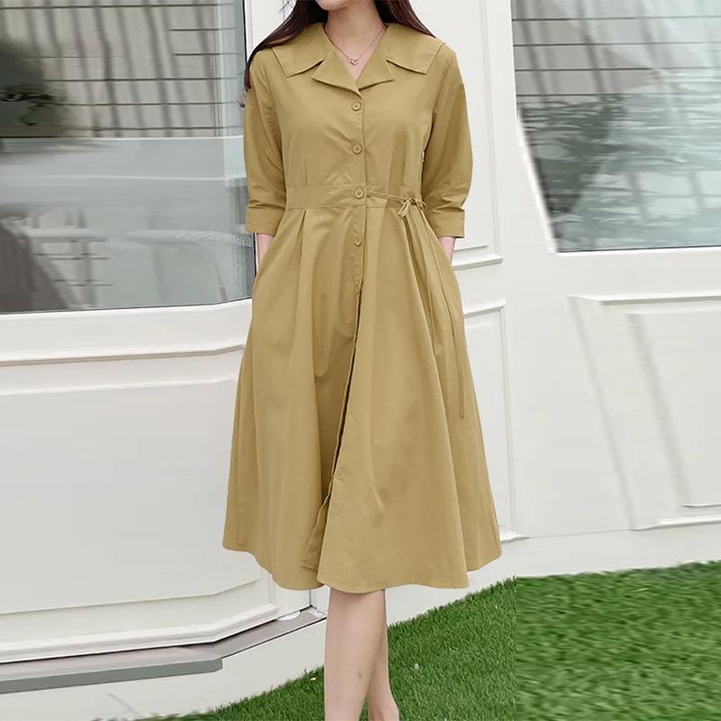 ZANZEA Women Casual Turn Down Collar Loose 3/4 Sleeve Dress 5XL хакі
ZANZEA Women Casual Turn Down Collar Loose 3/4 Sleeve Dress 5XL хакі