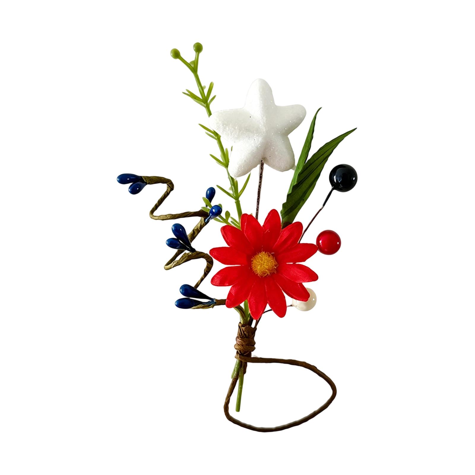 Patriotic Table Decoration Napkin Ring with Artificial Flowers and Star Accent for Holiday Party Home and Hotel Dining Table Settings One Size
Patriotic Table Decoration Napkin Ring with Artificial Flowers and Star Accent for Holiday Party Home and Hotel Dining Table Settings One Size
