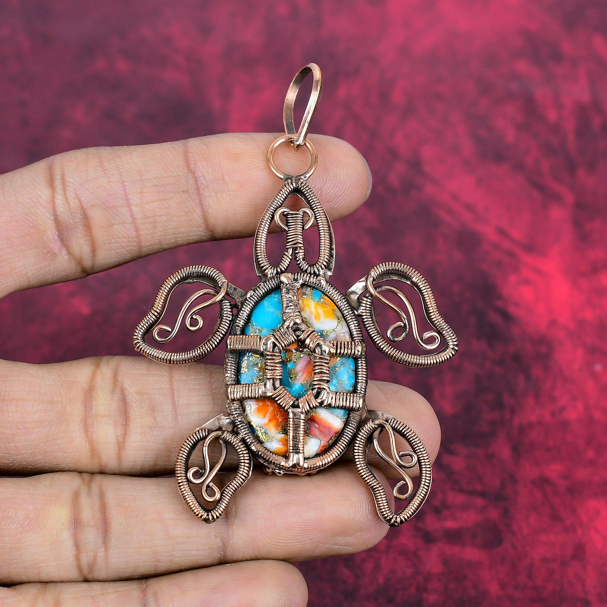 Spiny oyster copper turquoise pendant copper wire wrapped pendant gemstone jewelry tortoise pendant engagement gifts handmade dainty pendant
Spiny oyster copper turquoise pendant copper wire wrapped pendant gemstone jewelry tortoise pendant engagement gifts handmade dainty pendant