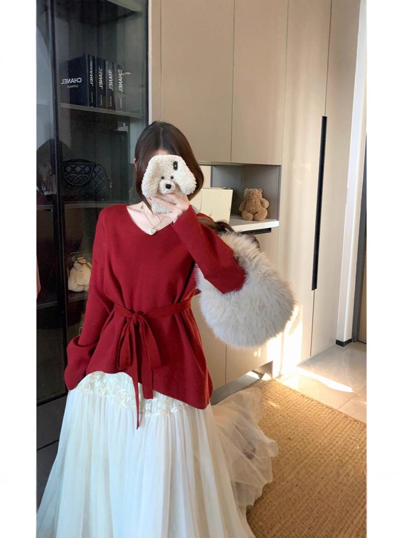 Plus Size Women s Red Irregular Lace-up V-neck Sweater Top XL
Plus Size Women s Red Irregular Lace-up V-neck Sweater Top XL