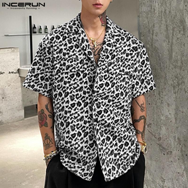 INCERUN Oversized Summer Men Lapel Short Sleeve Leopard Print Shirts S белый 
INCERUN Oversized Summer Men Lapel Short Sleeve Leopard Print Shirts S белый