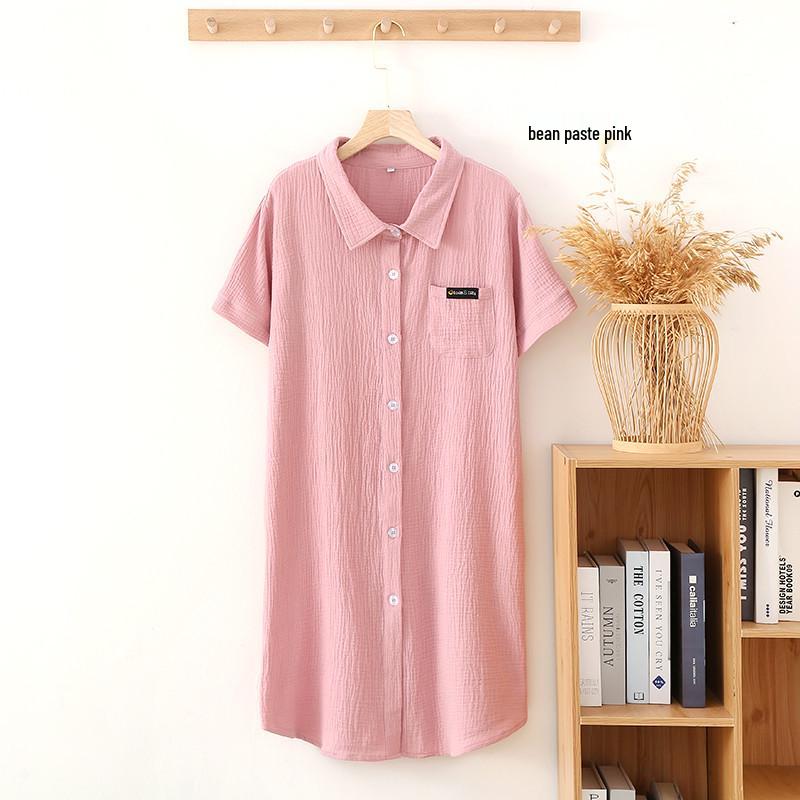 Women s Short-Sleeve Crepe Gauze Shirt Dress XL (130-150 Jin)
Women s Short-Sleeve Crepe Gauze Shirt Dress XL (130-150 Jin)