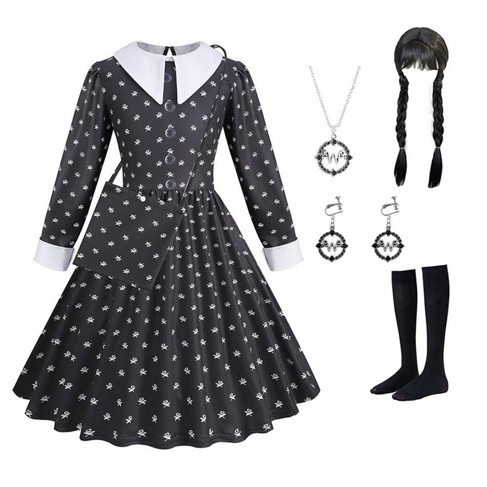 Платье для косплея Уэнсдей Аддамс из черного молочного шелка 140 cm
Платье для косплея Уэнсдей Аддамс из черного молочного шелка 140 cm