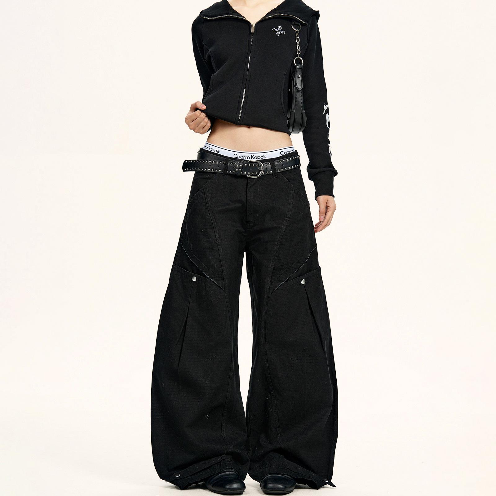 Yongfang Unisex Retro Work Pants: High Street Loose Fit, Multi-Pocket, Wide-Leg, Casual Floor-Length Trousers. Double XL
Yongfang Unisex Retro Work Pants: High Street Loose Fit, Multi-Pocket, Wide-Leg, Casual Floor-Length Trousers. Double XL